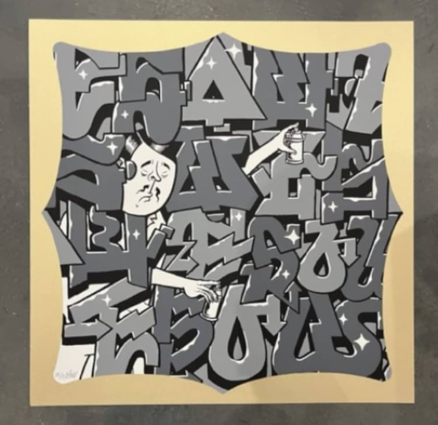 ESOW「モノクロ」シルクスクリーンプリント (額装付／サイン入 ESOW「モノクロ」シルクスクリーンプリント (額装付／サイン入